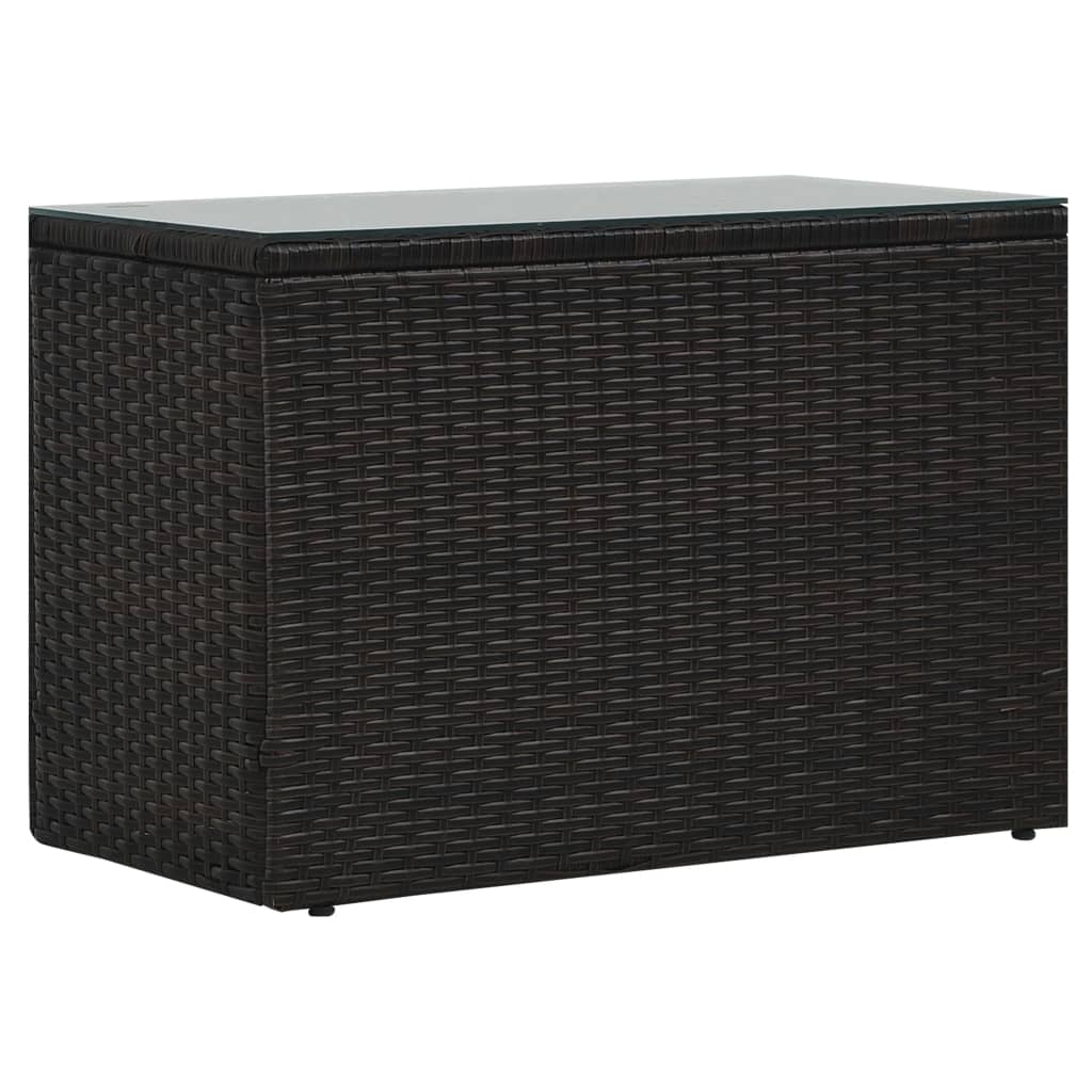 -Delige Loungeset Met Kussens Poly Rattan Bruin