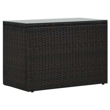 -Delige Loungeset Met Kussens Poly Rattan Bruin