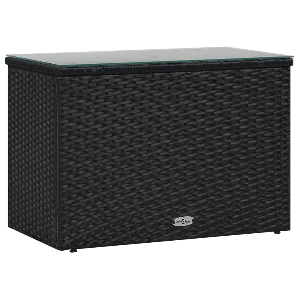 5-delige Loungeset met kussens poly rattan zwart