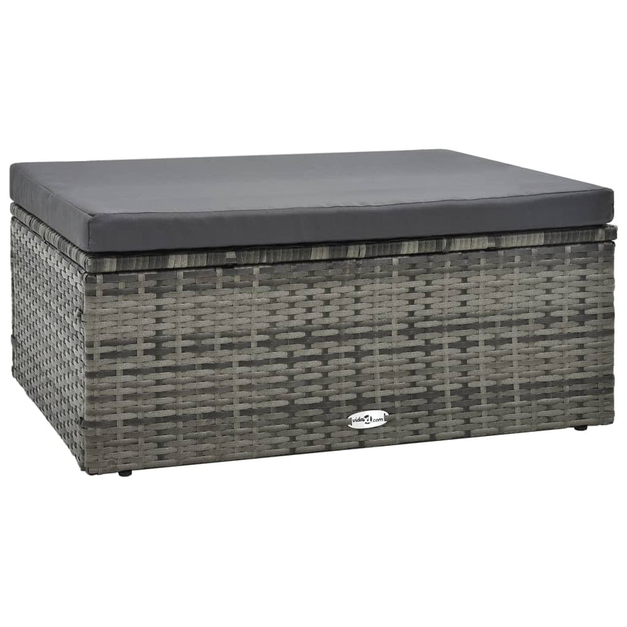 -Delige Loungeset Met Kussens Poly Rattan Grijs