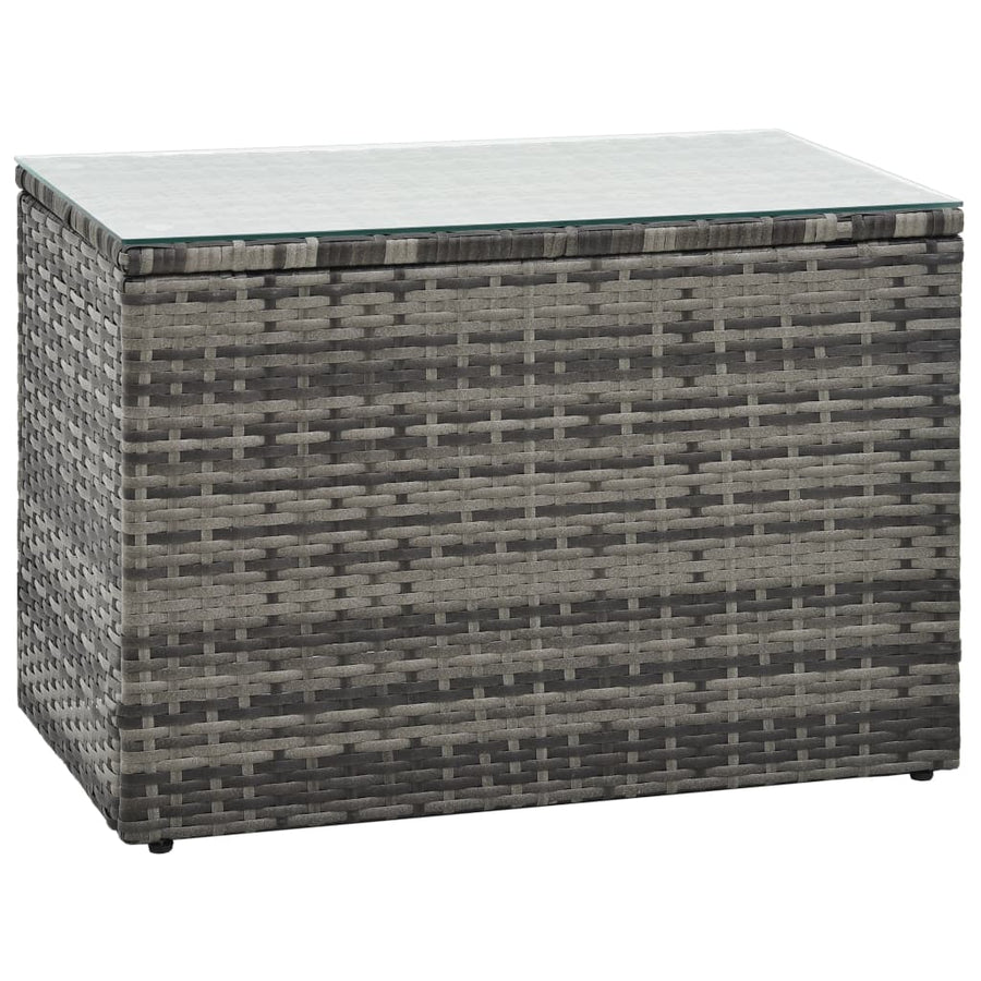 -Delige Loungeset Met Kussens Poly Rattan Grijs