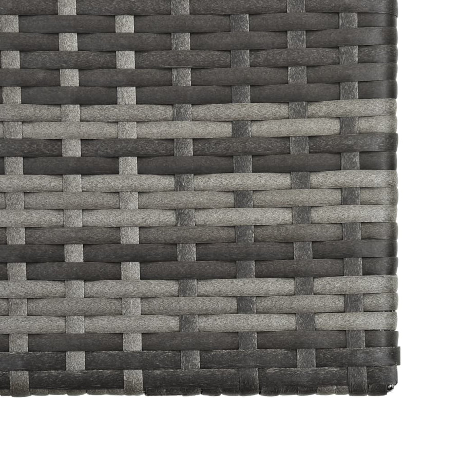 -Delige Loungeset Met Kussens Poly Rattan Grijs
