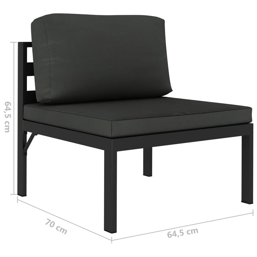 6-Delige Loungeset Met Kussens Aluminium Antraciet