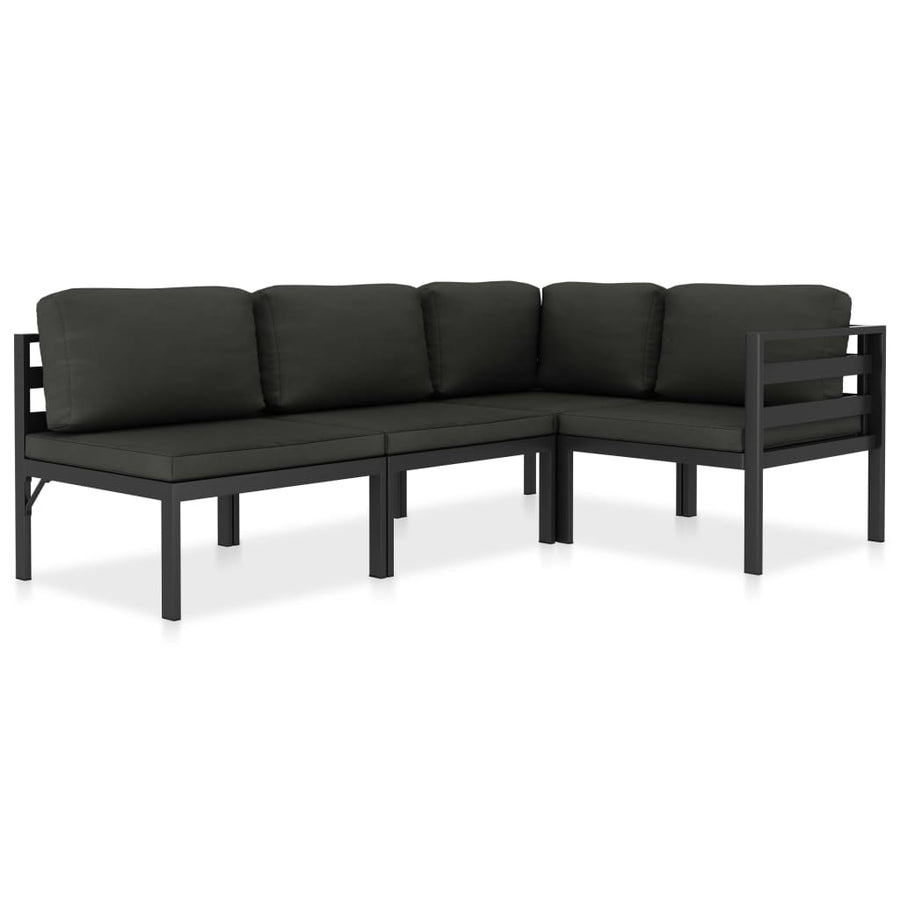 6-Delige Loungeset Met Kussens Aluminium Antraciet