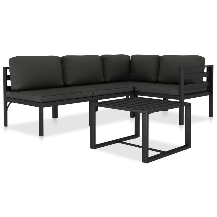 6-Delige Loungeset Met Kussens Aluminium Antraciet