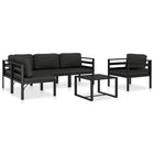 Loungeset 6-delig aluminium antraciet