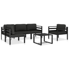 6-Delige Loungeset Met Kussens Aluminium Antraciet 1