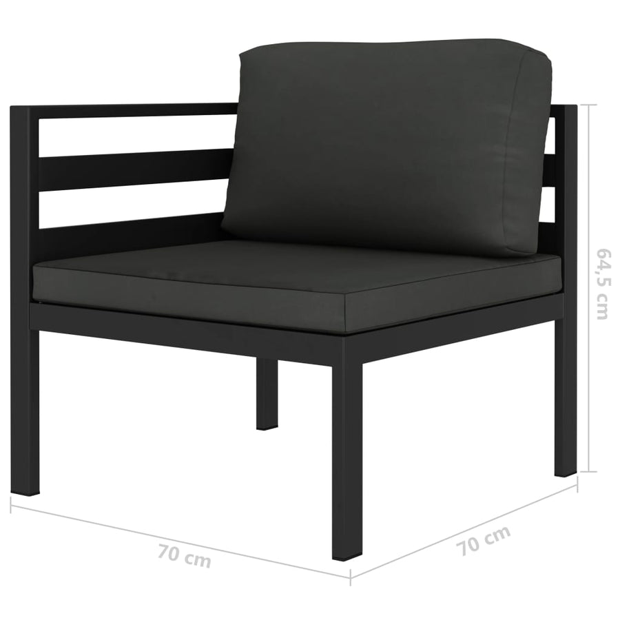 6-Delige Loungeset Met Kussens Aluminium Antraciet 1