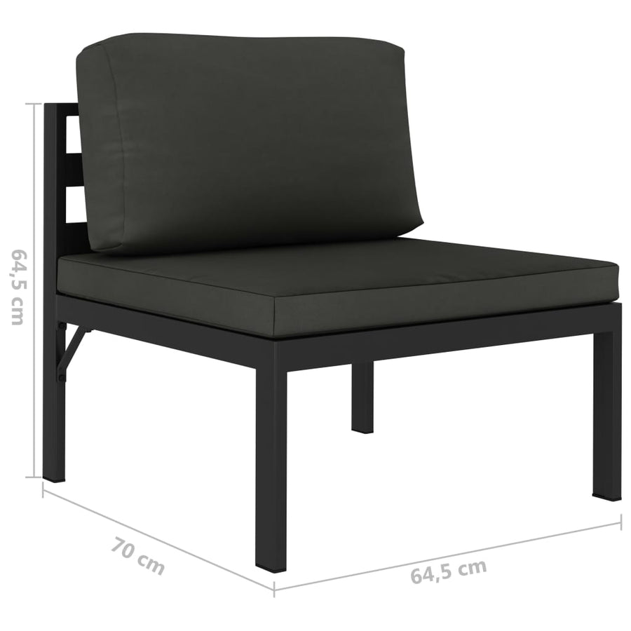 6-Delige Loungeset Met Kussens Aluminium Antraciet 1