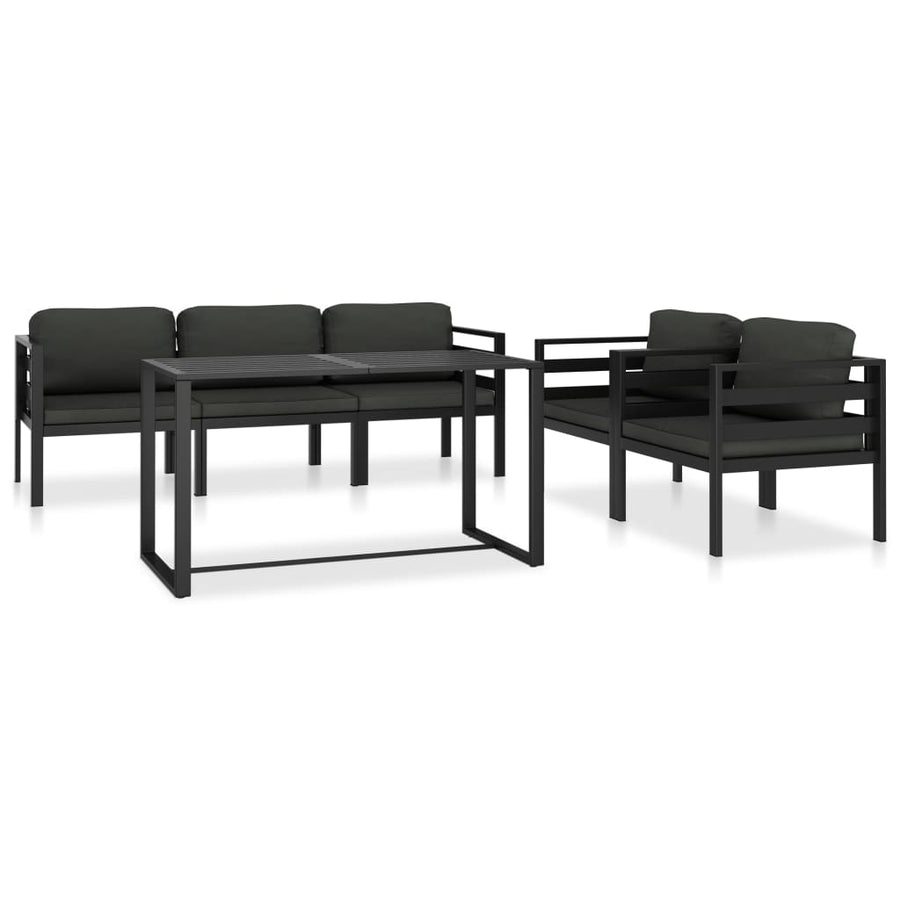 6-Delige Loungeset Met Kussens Aluminium Antraciet 1