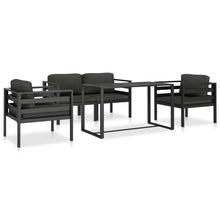 5-Delige Loungeset Met Kussens Aluminium Antraciet 1