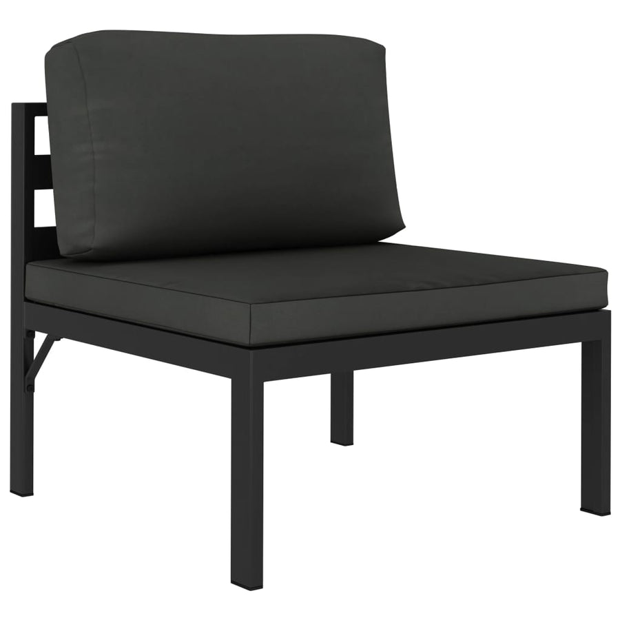 3-delige Loungeset met kussens aluminium antraciet 2x hoek + midden