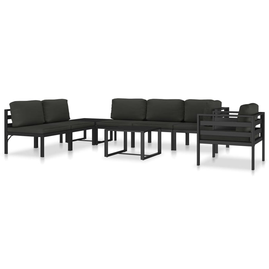 Hoekbank Sectioneel 1 St Met Kussens Aluminium Antracietkleurig