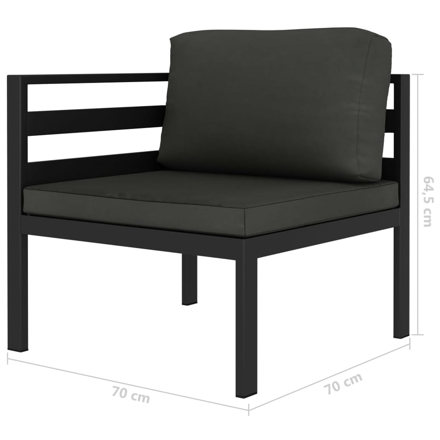 Hoekbank Sectioneel 1 St Met Kussens Aluminium Antracietkleurig