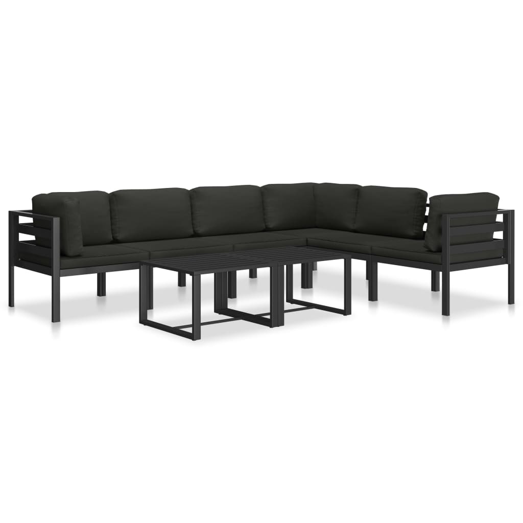 Hoekbank Sectioneel 1 St Met Kussens Aluminium Antracietkleurig