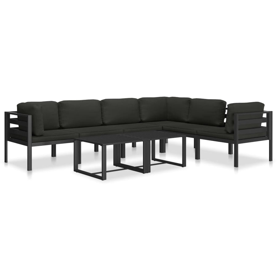 Hoekbank Sectioneel 1 St Met Kussens Aluminium Antracietkleurig