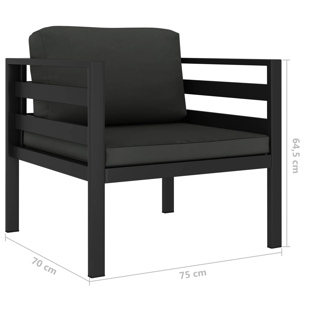 Eenzitsbank Met Kussens Aluminium Antracietkleurig 1