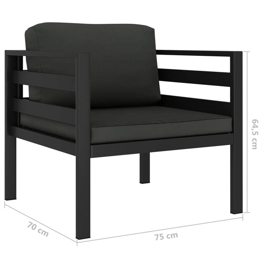 Eenzitsbank Met Kussens Aluminium Antracietkleurig 1