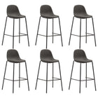Barstoelen 6 stuks stof donkergrijs 71 cm zithoogte