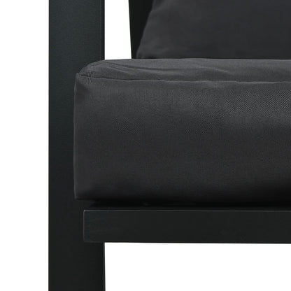 5-Delige Loungeset Met Kussens Aluminium Donkergrijs