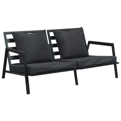 4-Delige Loungeset Met Kussens Aluminium Donkergrijs