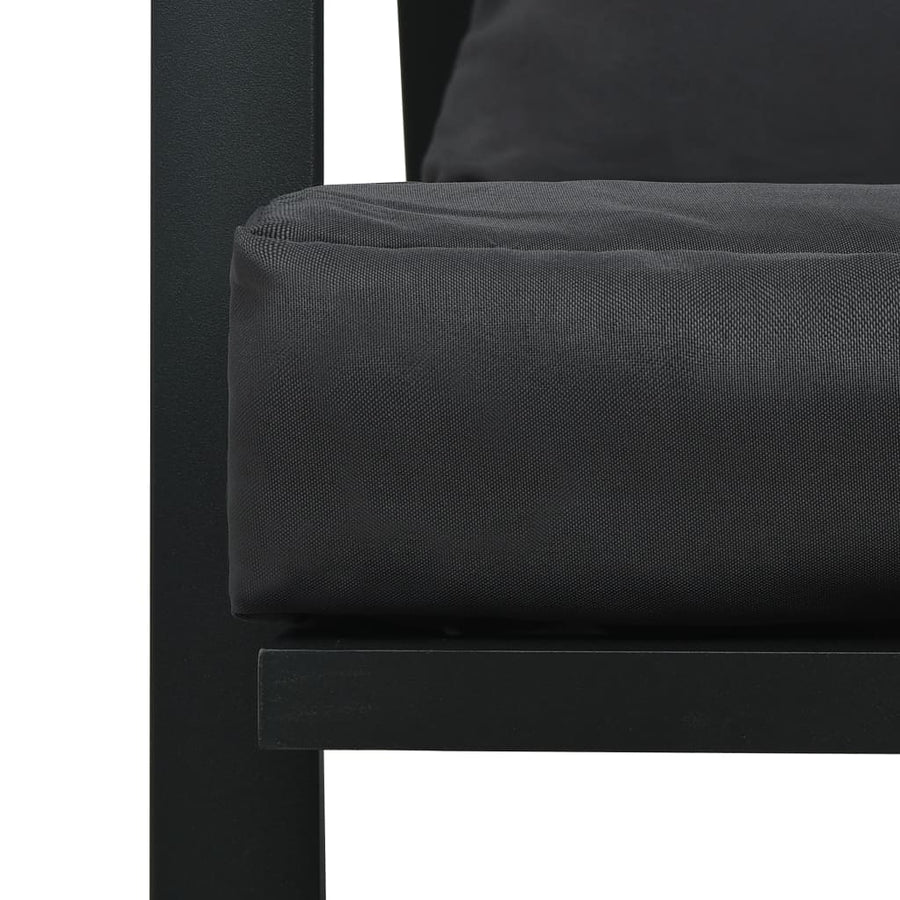 4-Delige Loungeset Met Kussens Aluminium Donkergrijs