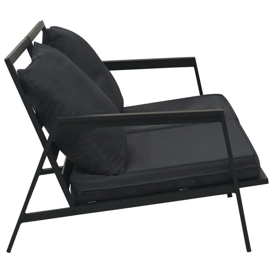 4-Delige Loungeset Met Kussens Aluminium Donkergrijs
