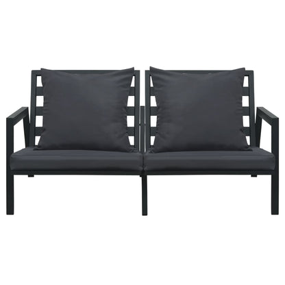 5-Delige Loungeset Met Kussens Aluminium Donkergrijs