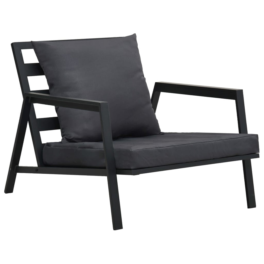 5-Delige Loungeset Met Kussens Aluminium Donkergrijs