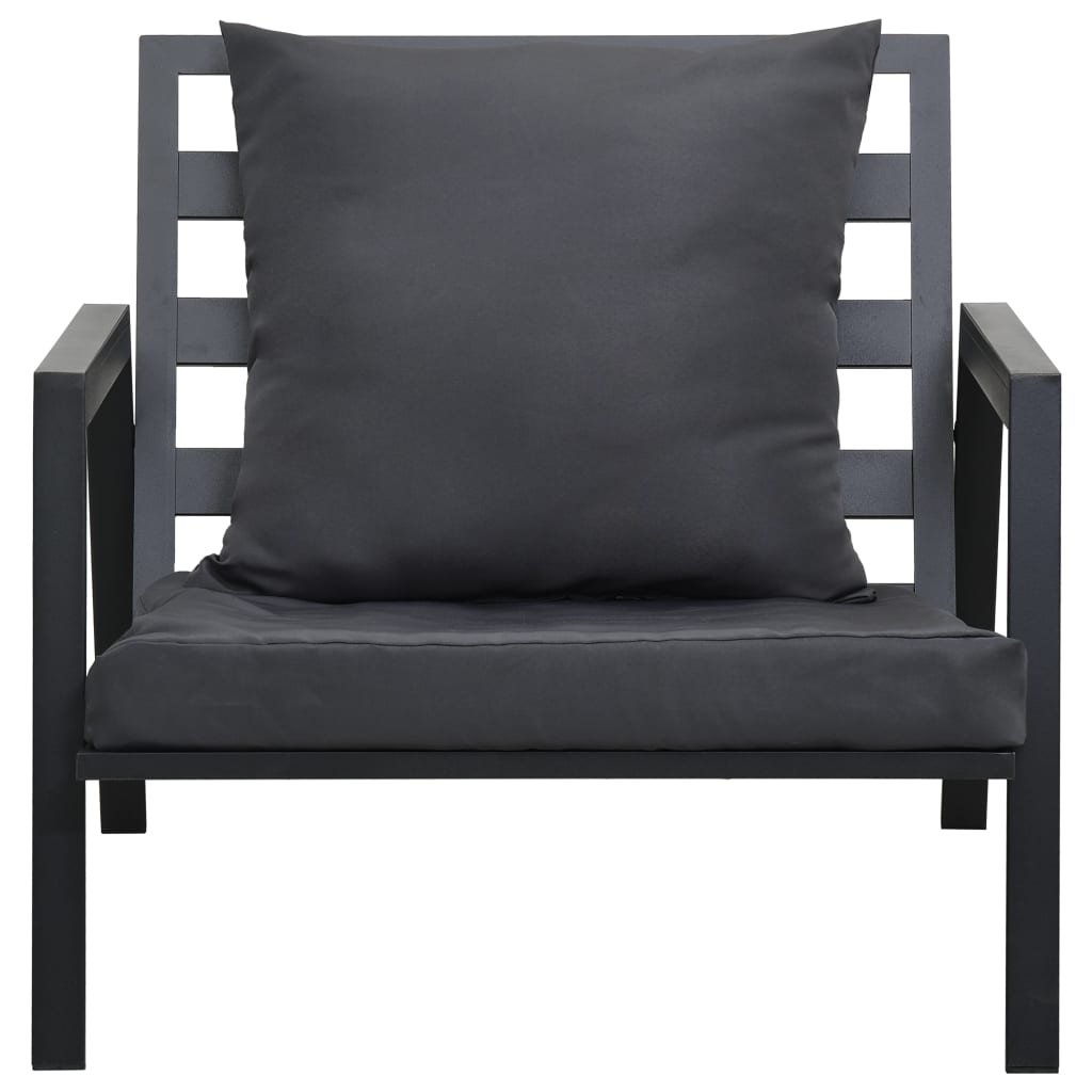 5-Delige Loungeset Met Kussens Aluminium Donkergrijs