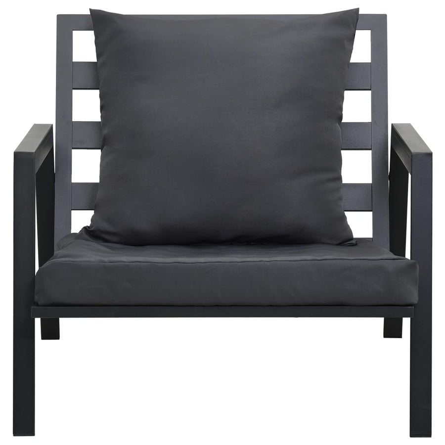 5-Delige Loungeset Met Kussens Aluminium Donkergrijs