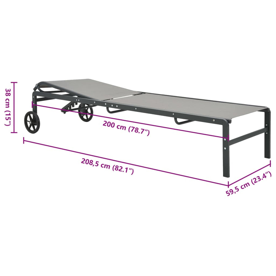 Ligbedden 2 St Met Tafel Textileen En Staal