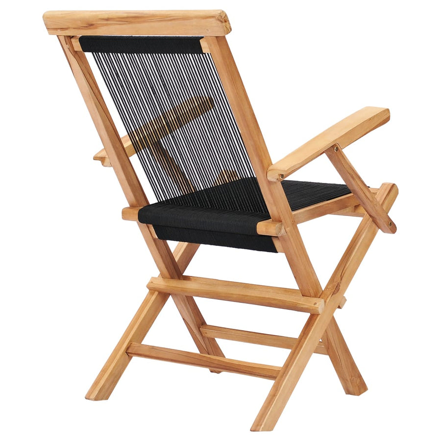 Tuinstoelen Inklapbaar Massief Teakhout En Touw Met armleuning