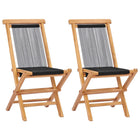 Folding Garden Chairs 2 pcs Solid Teak and Rope