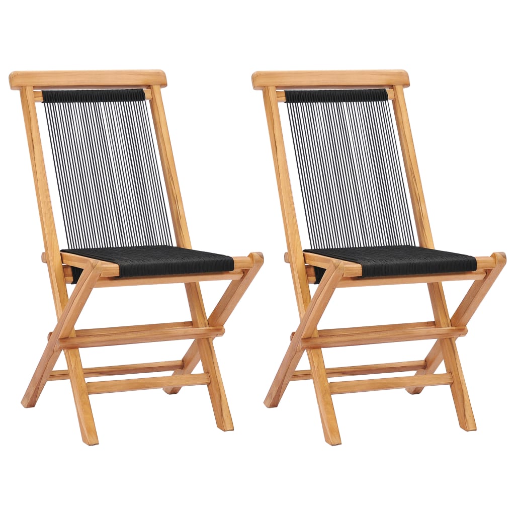 Tuinstoelen Inklapbaar Massief Teakhout En Touw Zonder armleuning