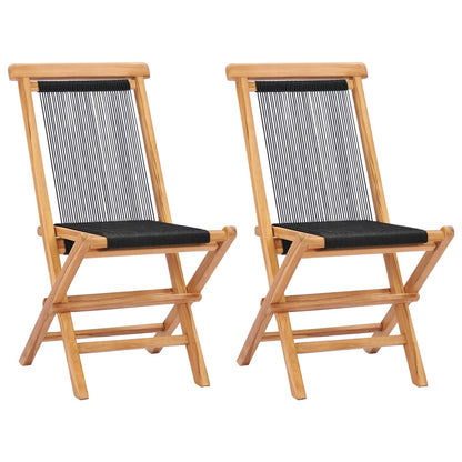 Tuinstoelen Inklapbaar Massief Teakhout En Touw Zonder armleuning