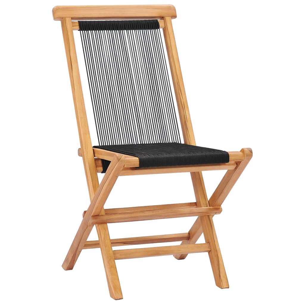 Tuinstoelen Inklapbaar Massief Teakhout En Touw Zonder armleuning