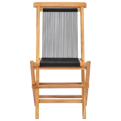Tuinstoelen Inklapbaar Massief Teakhout En Touw Zonder armleuning
