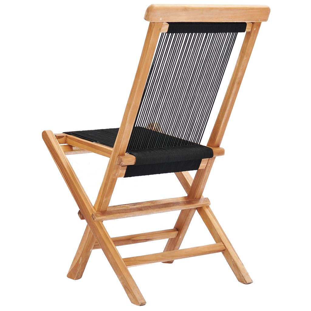 Tuinstoelen Inklapbaar Massief Teakhout En Touw Zonder armleuning