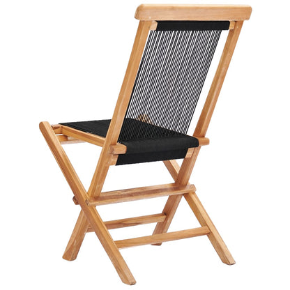 Tuinstoelen Inklapbaar Massief Teakhout En Touw Zonder armleuning