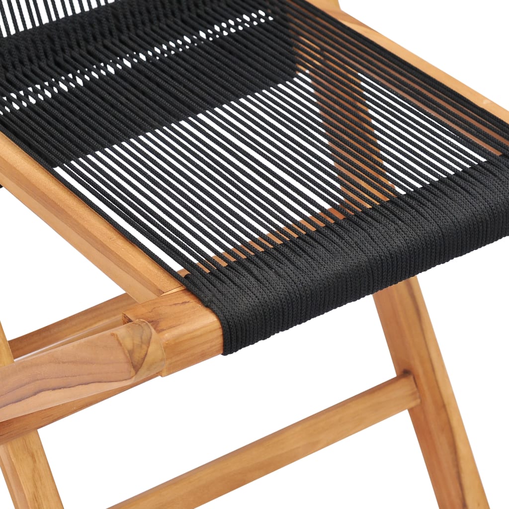 Tuinstoelen Inklapbaar Massief Teakhout En Touw Zonder armleuning