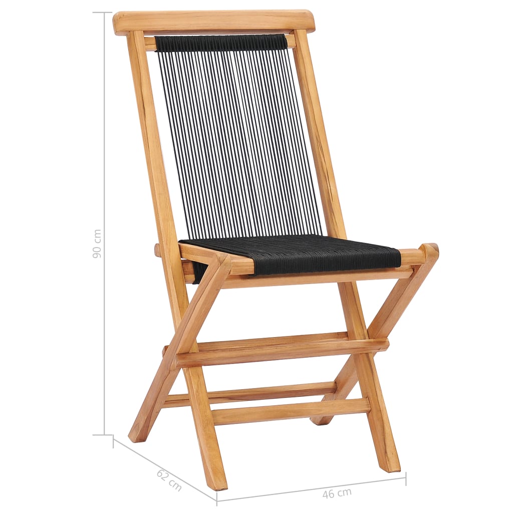 Tuinstoelen Inklapbaar Massief Teakhout En Touw Zonder armleuning