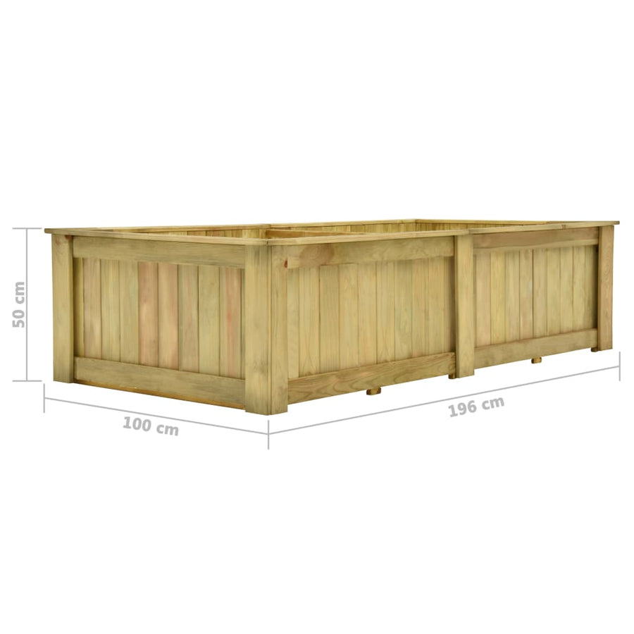 Plantenbak Verhoogd Geïmpregneerd Grenenhout 196 x 100 x 50 cm