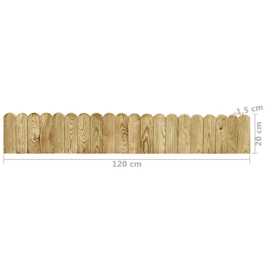 Gazonrand 120 cm geïmpregneerd grenenhout groen Groen