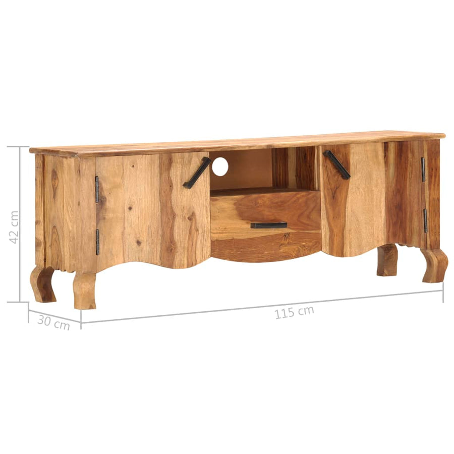 Tv-Meubel 115X30X42 Cm Massief Acaciahout