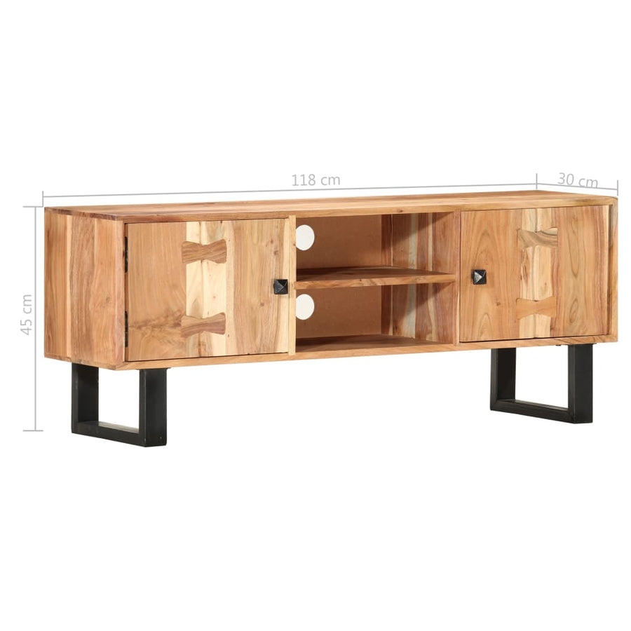 Tv-meubel 118x30x45 cm massief acaciahout
