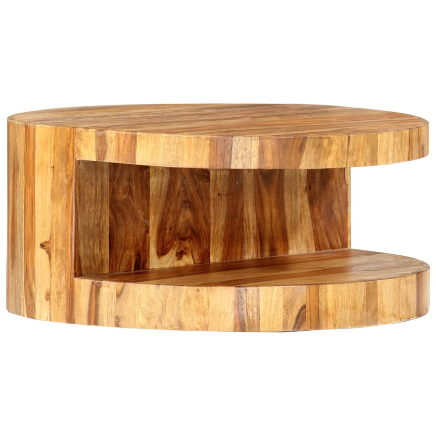 Salontafel rond 65x30 cm massief acaciahout