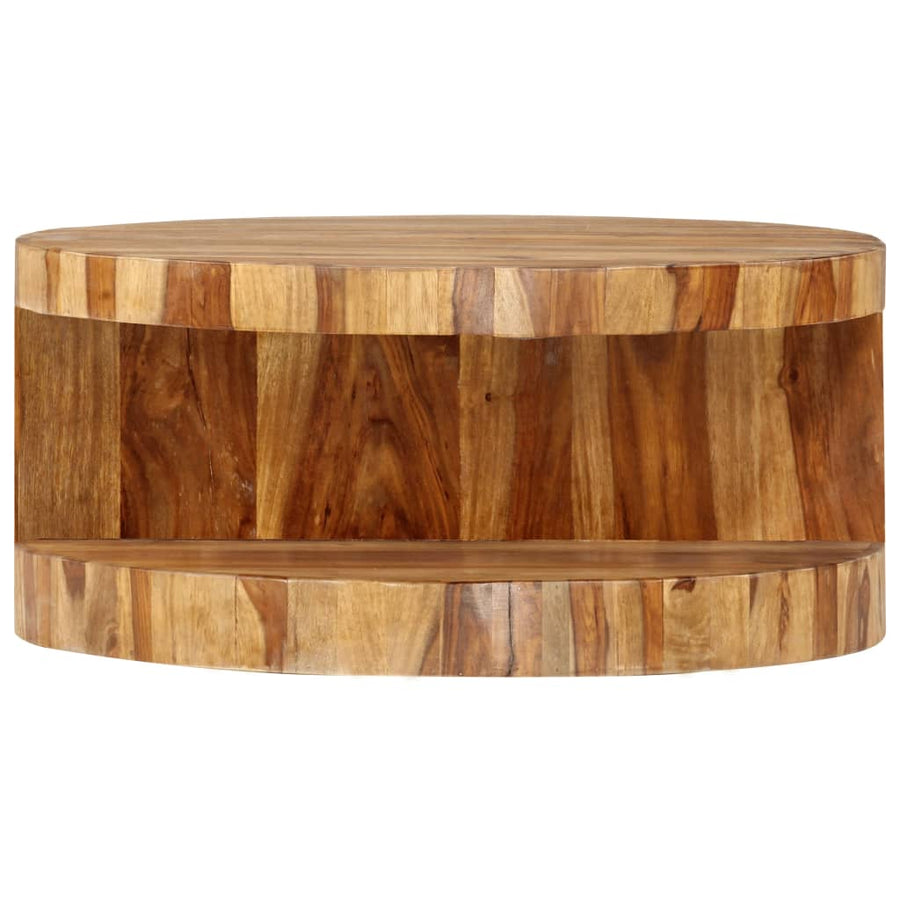 Salontafel rond 65x30 cm massief acaciahout