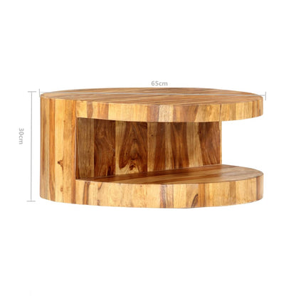 Salontafel rond 65x30 cm massief acaciahout
