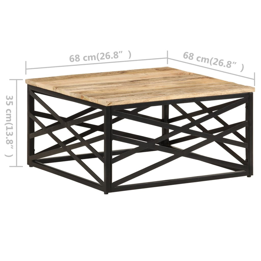 Salontafel 68X68X35 Cm massief mangohout